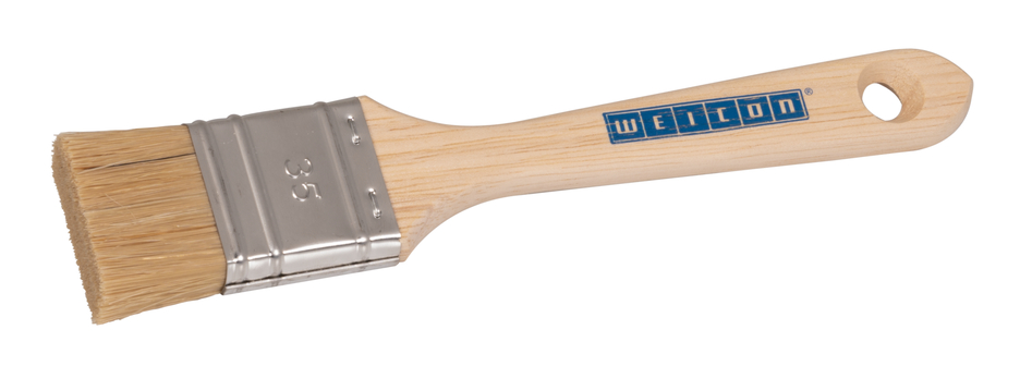 Brocha plana corta 35, Plástico Metálico | short bristle brush for thick coatings Brocha plana corta 35, Plástico Metálico | short bristle brush for thick coatings