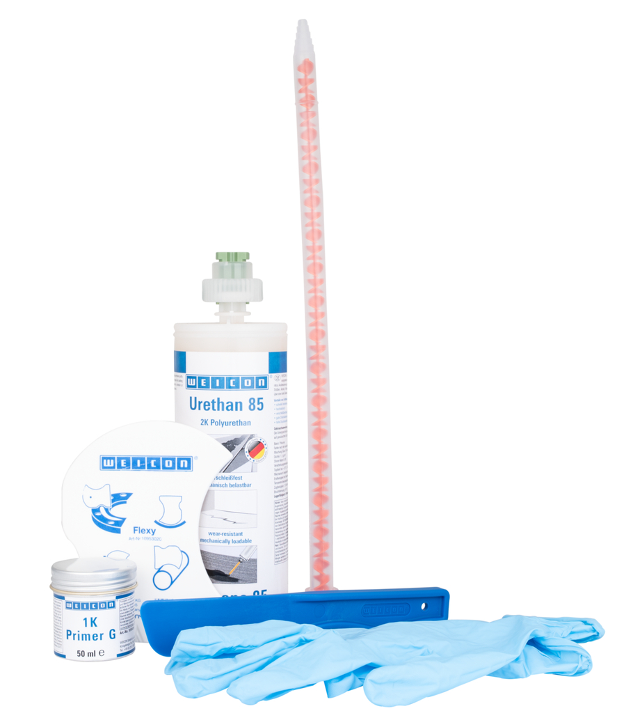 Kit Reparador de Correas | compuesto de reparación y revestimiento de poliurea para superficies de goma, paquete de trabajo