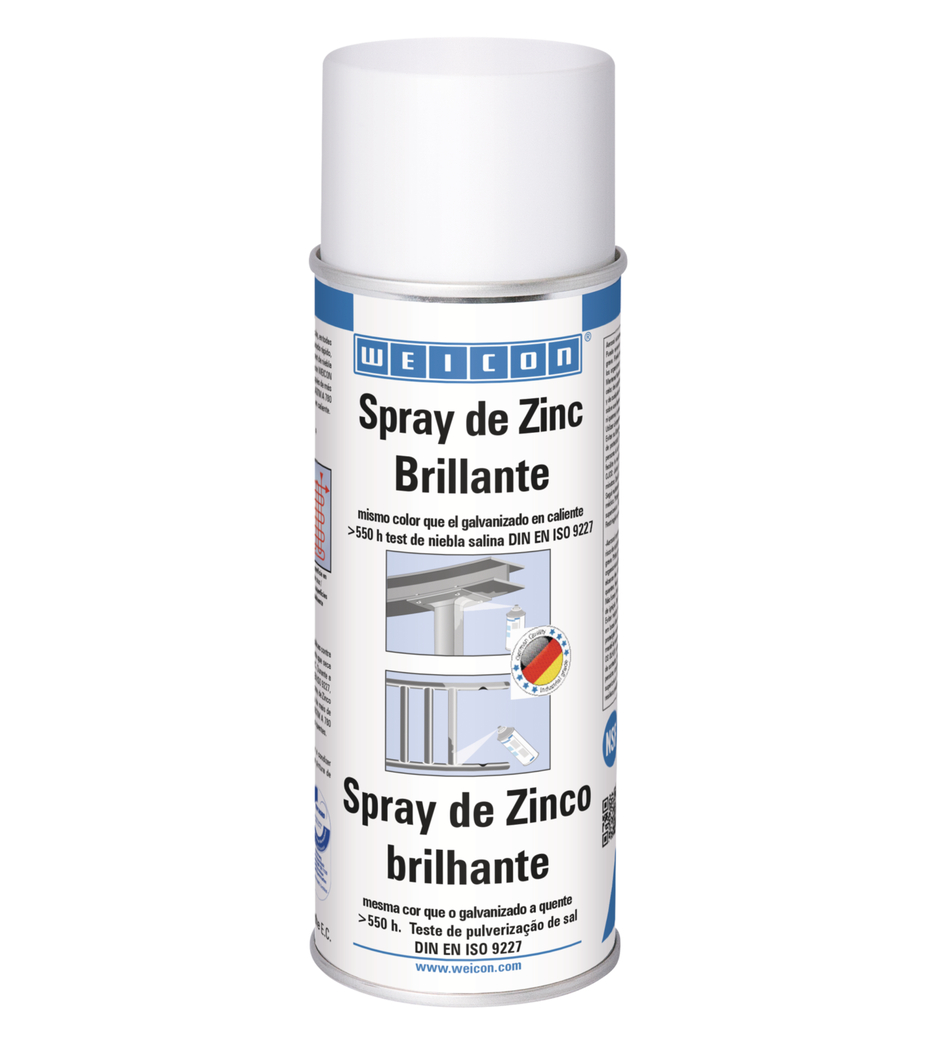 Spray Zinc «Brillante» | protección catódica contra la corrosión con aprobación para su uso en el sector alimentario