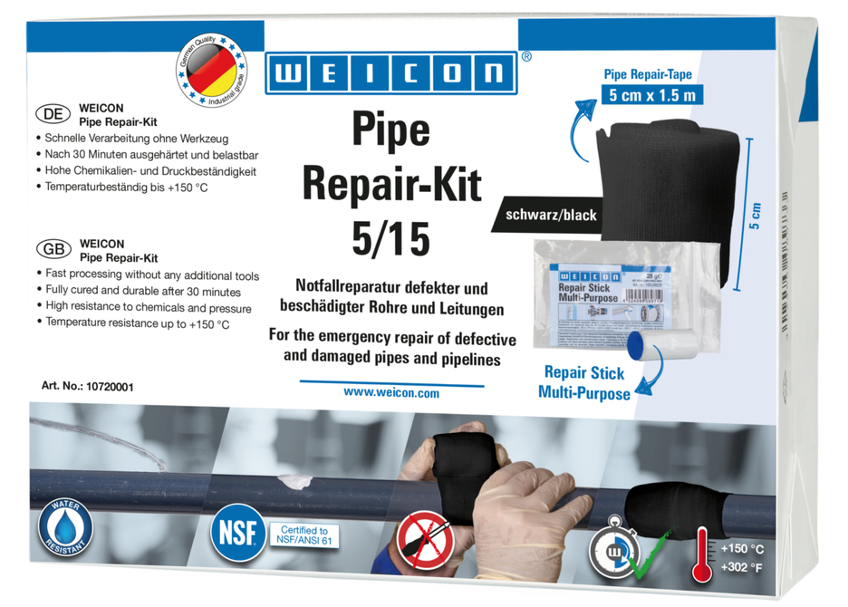 Pipe Repair-Kit | para reparaciones urgentes de tuberías y conductos dañados Pipe Repair-Kit | para reparaciones urgentes de tuberías y conductos dañados