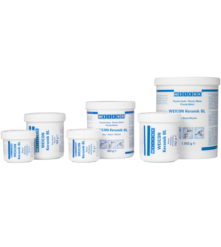 WEICON Cerámica BL | sistema de resina epoxi con relleno mineral para una protección extrema contra el desgaste y una alta resistencia a la abrasión
