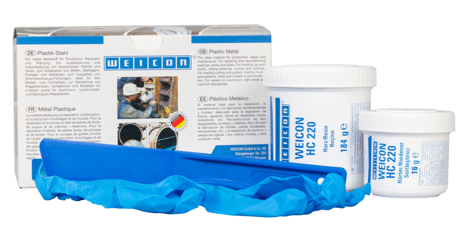 WEICON Cerámica HC 220 | sistema de resina epoxi rellena de cerámica resistente a las altas temperaturas para el revestimiento de protección contra el desgaste