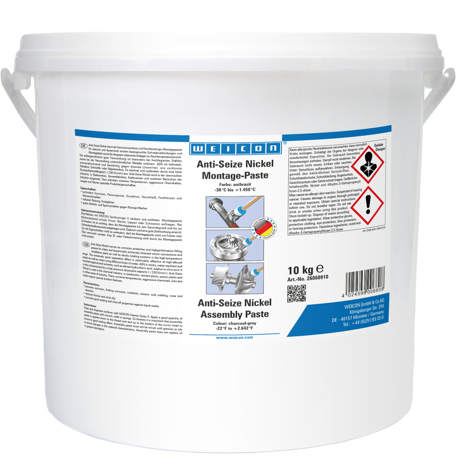 Anti-Seize Níquel Pasta de Montaje | pasta lubricante y desmoldeante, resistente a altas temperaturas