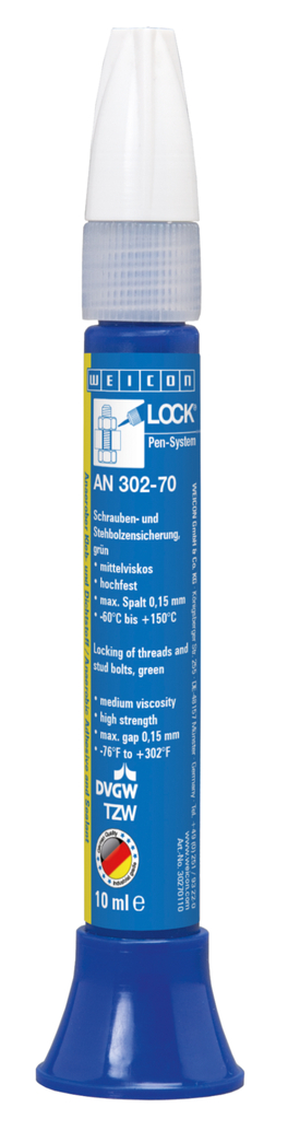 WEICONLOCK® AN 302-70 Fijación de Tornillos y Espárragos | alta resistencia, viscosidad media, con aprobación de agua potable