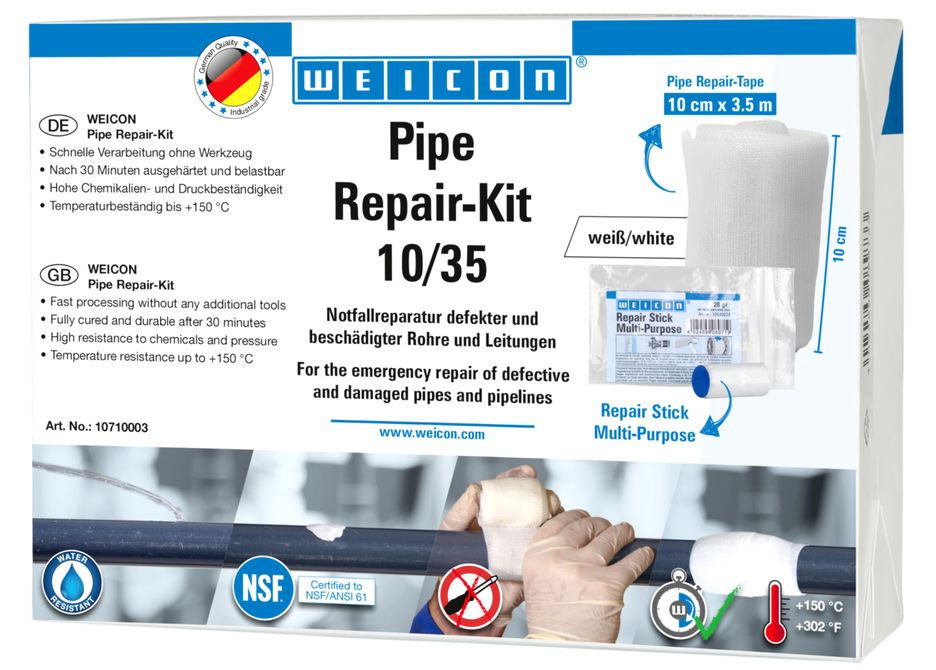 Pipe Repair-Kit | para reparaciones urgentes de tuberías y conductos dañados