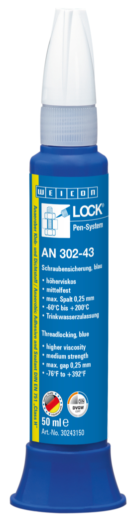 WEICONLOCK® AN 302-43 Fijación de Tornillos | resistencia media, mayor viscosidad, con aprobación de agua potable WEICONLOCK® AN 302-43 Fijación de Tornillos | resistencia media, mayor viscosidad, con aprobación de agua potable