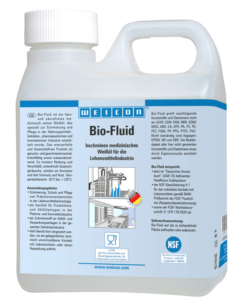 Lubricante de alto rendimiento Food Grade | Aceite lubricante y de mantenimiento para la industria alimentaria NSF H1