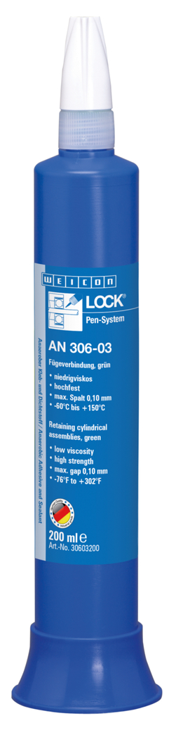 WEICONLOCK® AN 306-03 Retención de Piezas Cilíndricas | para rodamientos, ejes y casquillos, alta resistencia, baja viscosidad