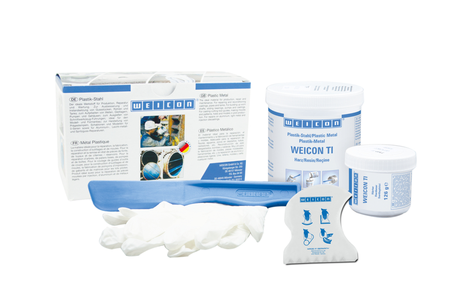 WEICON TI | sistema de resina epoxi con relleno de titanio para reparaciones y moldeo WEICON TI | sistema de resina epoxi con relleno de titanio para reparaciones y moldeo