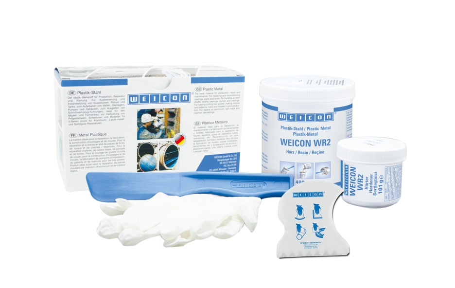 WEICON WR2 | sistema de resina epoxi con relleno mineral para reparaciones y compensación de huecos WEICON WR2 | sistema de resina epoxi con relleno mineral para reparaciones y compensación de huecos
