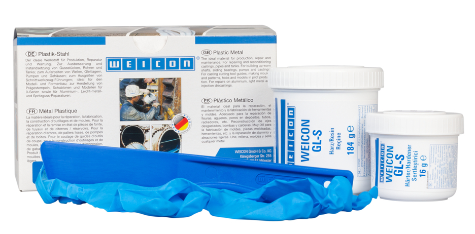 WEICON GL-S | sistema de resina epoxi con carga mineral para revestimiento de protección contra el desgaste, de curado lento WEICON GL-S | sistema de resina epoxi con carga mineral para revestimiento de protección contra el desgaste, de curado lento