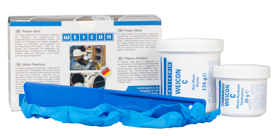 WEICON C | sistema de resina epoxi rellena de aluminio para reparaciones y moldeo