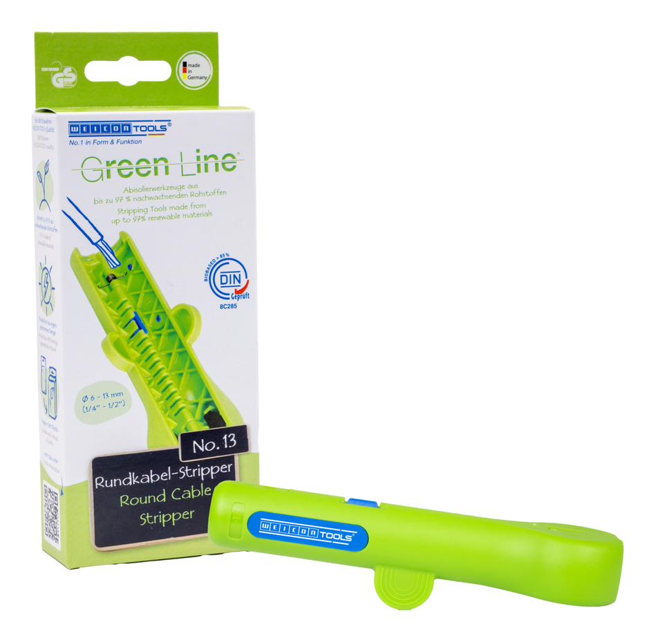 Pelador de Cable Redondo No. 13 Green Line | para pelar todos los cables redondos comunes, rango de trabajo 6,0 - 13,0 mm Ø
