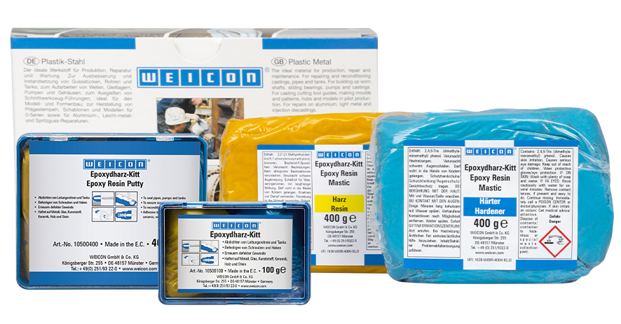 WEICON Masilla de Resina Epoxi | compuesto de reparación universal amasable WEICON Masilla de Resina Epoxi | compuesto de reparación universal amasable