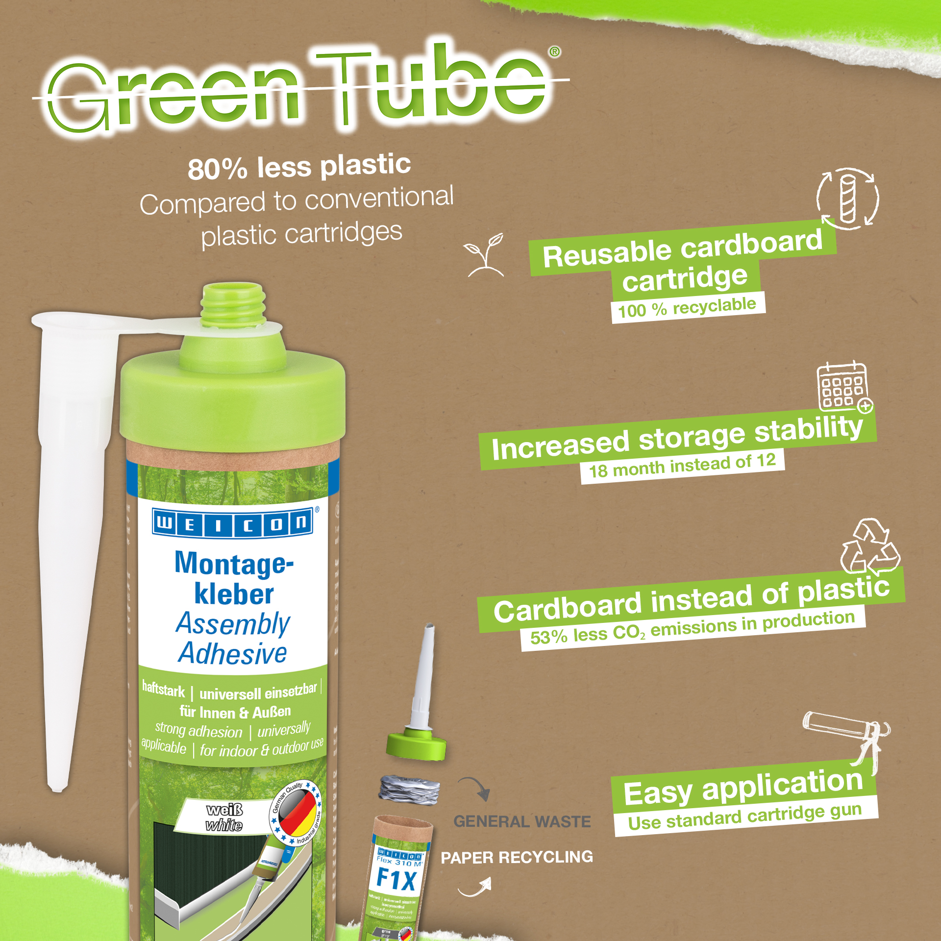 WEICON Green Tube Adhesivo de Montaje