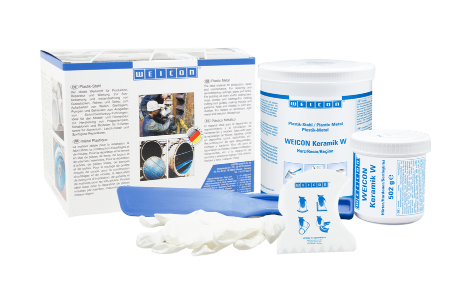 WEICON Cerámica W | sistema de resina epoxi con carga mineral para revestimiento de protección contra el desgaste WEICON Cerámica W | sistema de resina epoxi con carga mineral para revestimiento de protección contra el desgaste